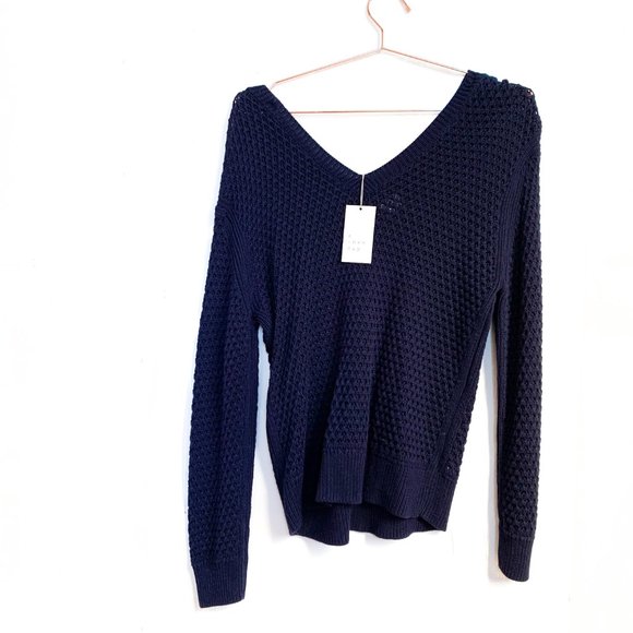 a new day Sweaters - NWT a new day navy knit off the shoulder sweater L